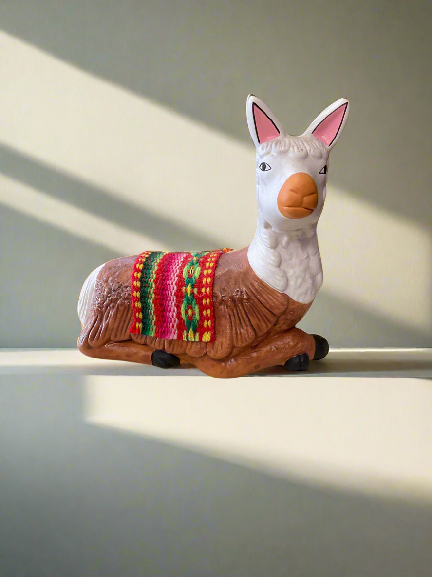 Hand-Painted Ceramic Llama