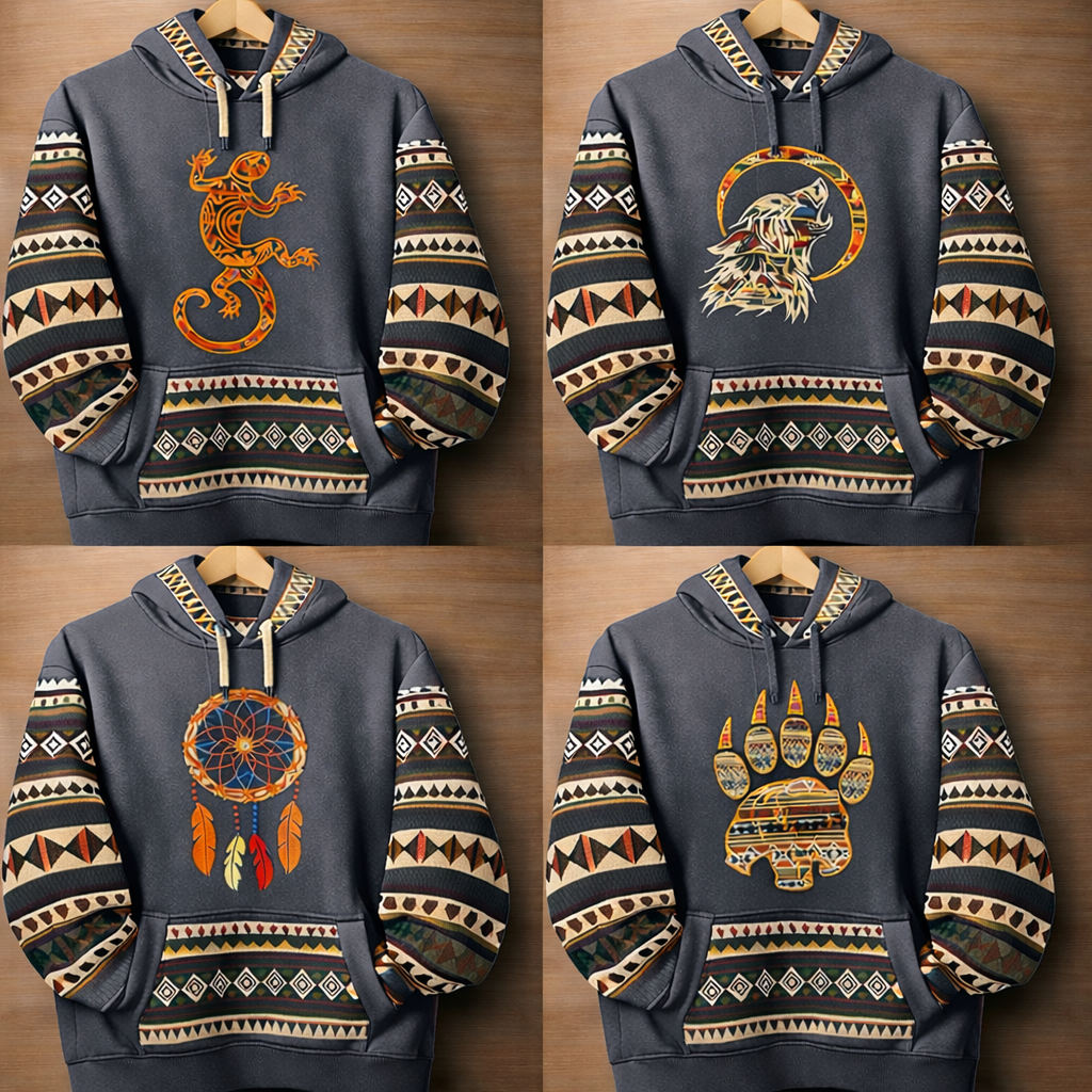 Unisex Native Hoodie with Andean Woven Accents