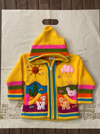 Suéter tipo cárdigan tejido a mano para niños