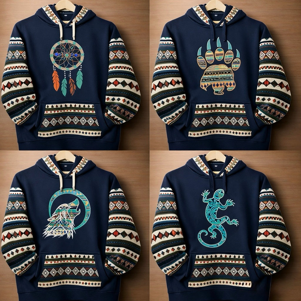 Unisex Native Hoodie with Andean Woven Accents