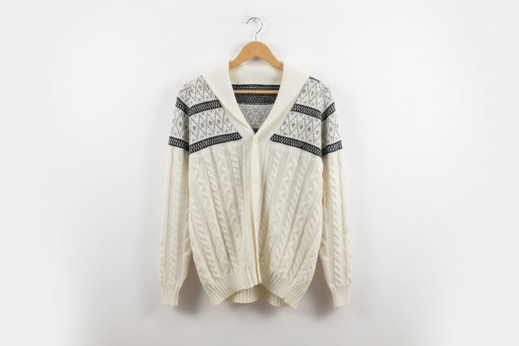 Cárdigan de lana de alpaca con botones para hombre