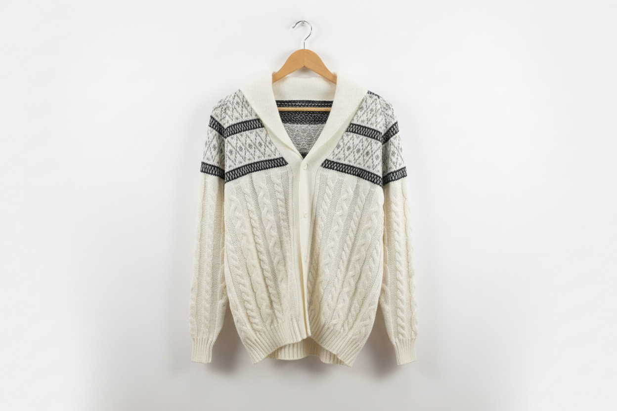 Cárdigan de lana de alpaca con botones para hombre