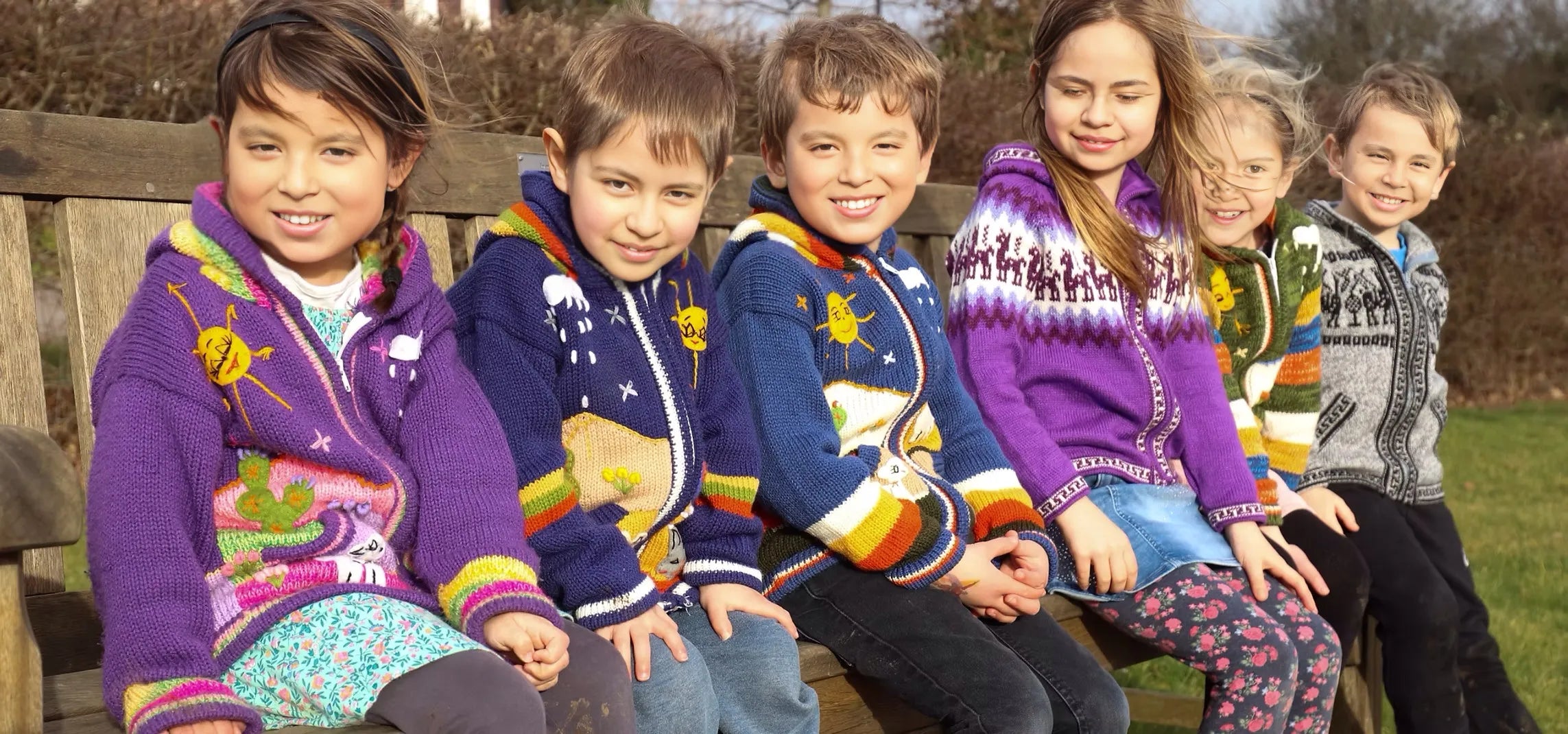 Children’s Hand-Knit Wool Cardigan Sweater  – Peruvian Artisan Made