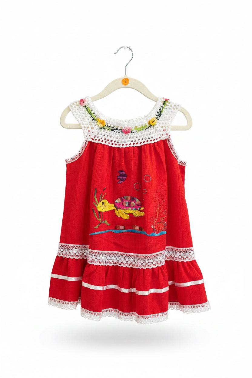 Vestido infantil bordado a mano