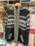 Llama Motif Zip-Up Hoodie Sweater Uni-Sex