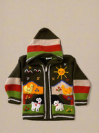 Suéter tipo cárdigan tejido a mano para niños