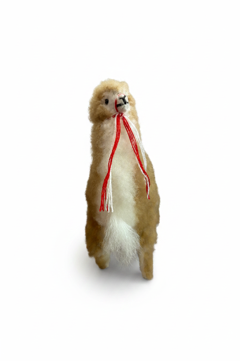 Handmade Vicuña Figurine – Alpaca Fur Andean Keepsake