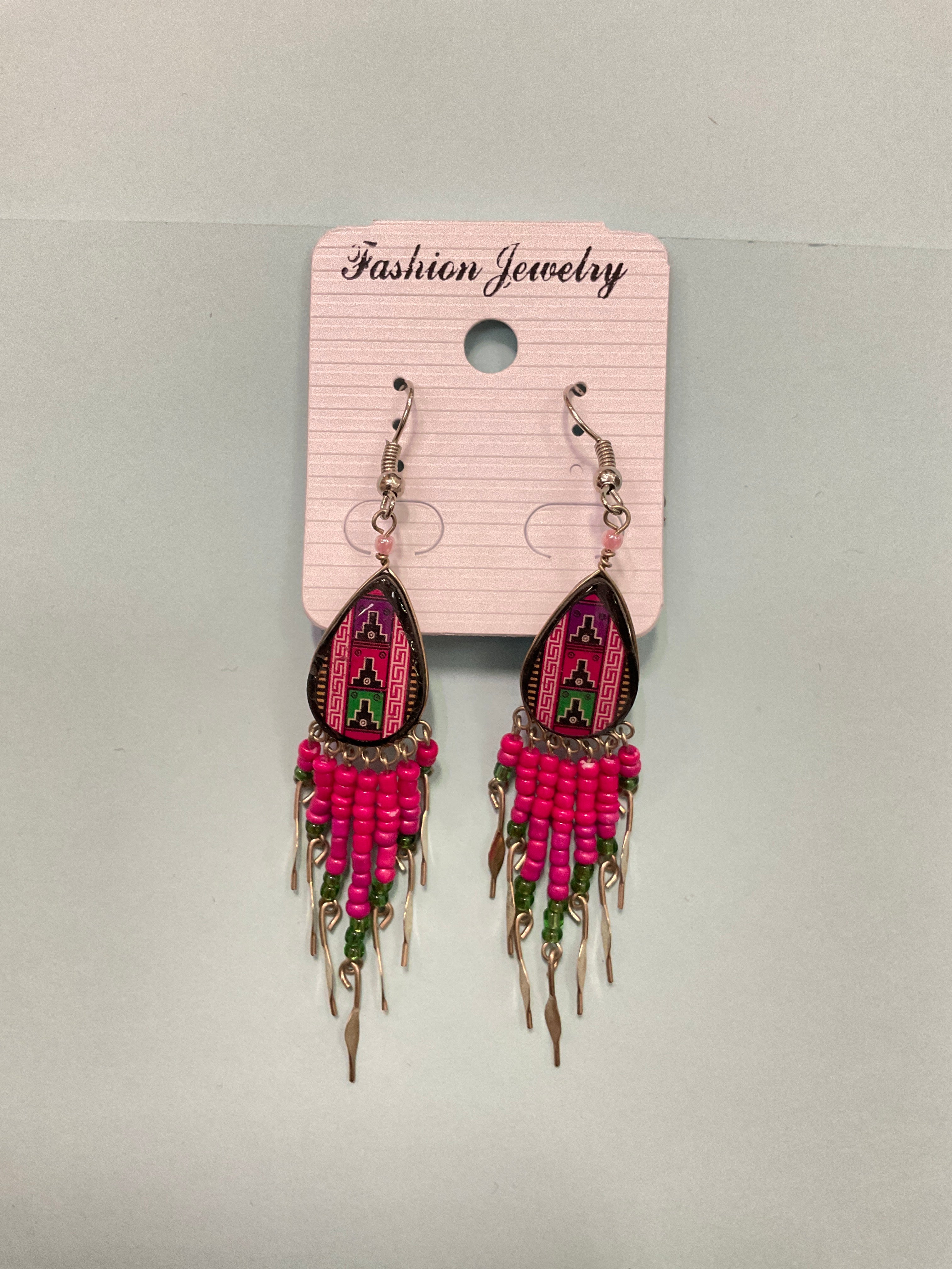 Hand Painted Tribal Earrings