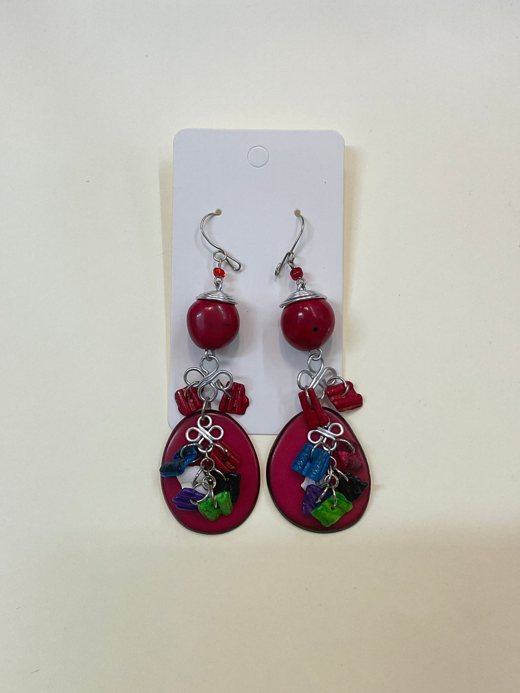 Combat Beaded Teardrop Dangle Earrings