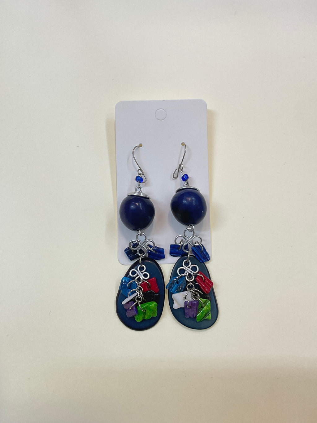 Combat Beaded Teardrop Dangle Earrings