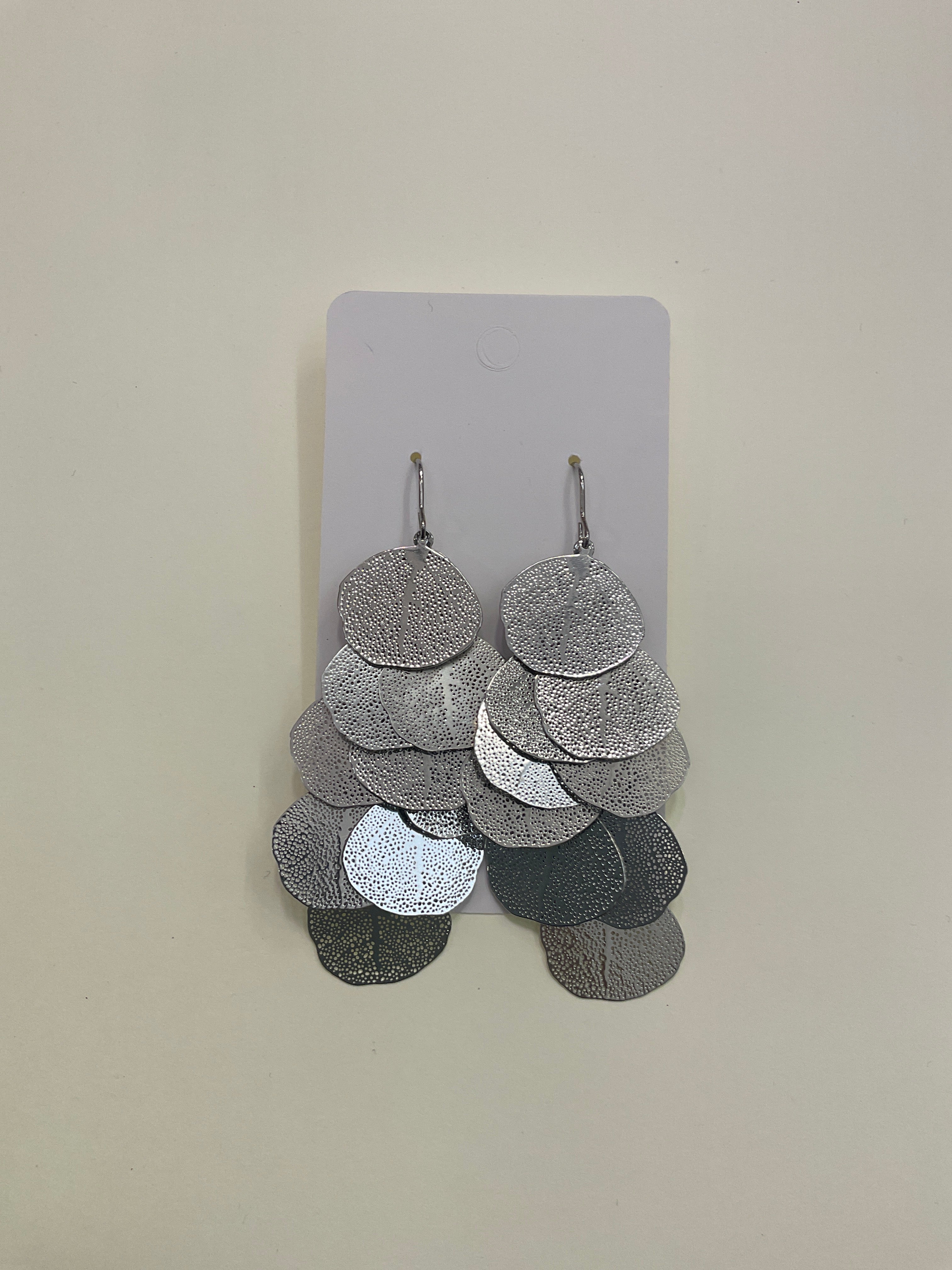 Shimmering Cascade Disk Earrings
