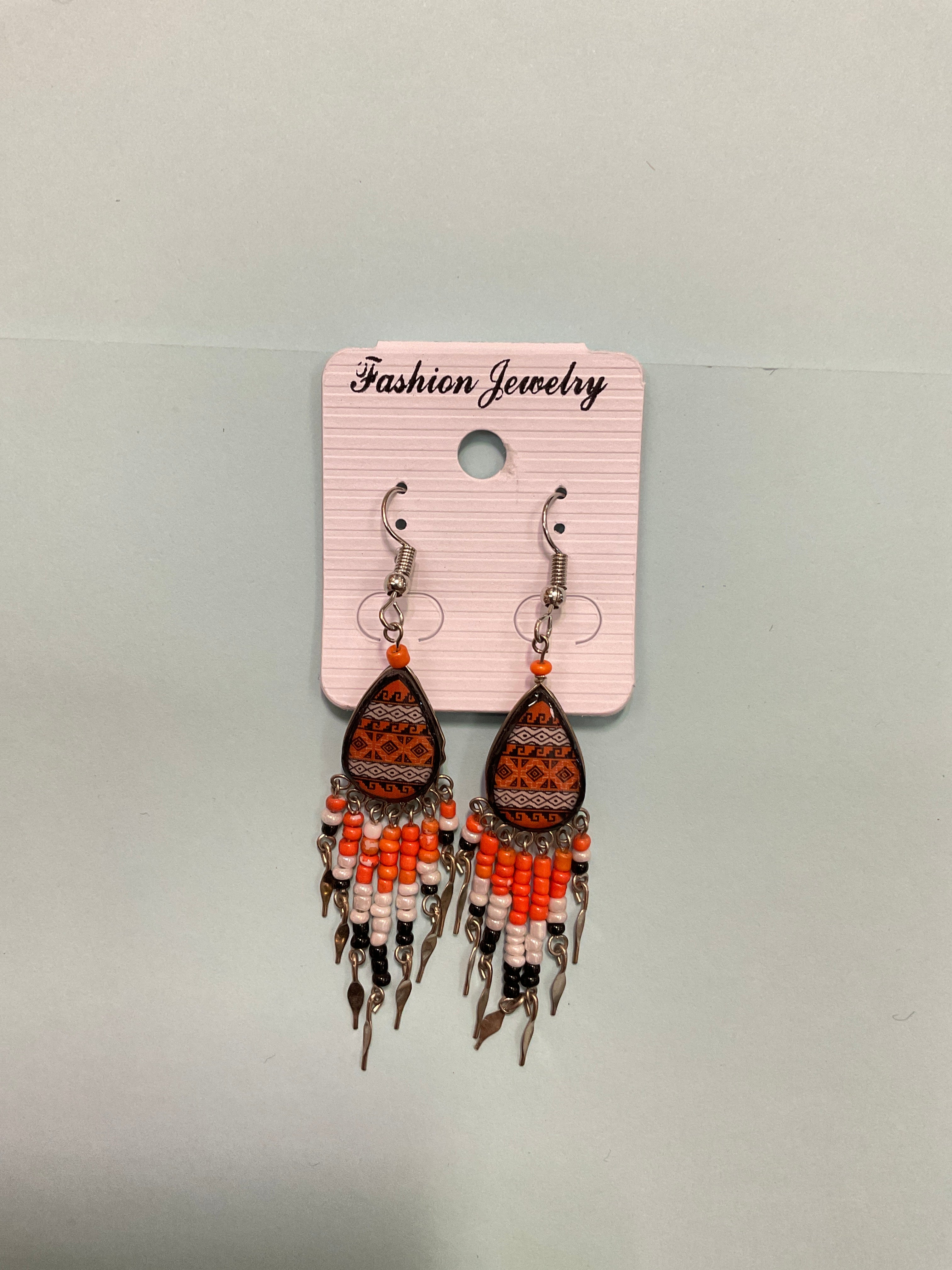 Hand Painted Tribal Earrings