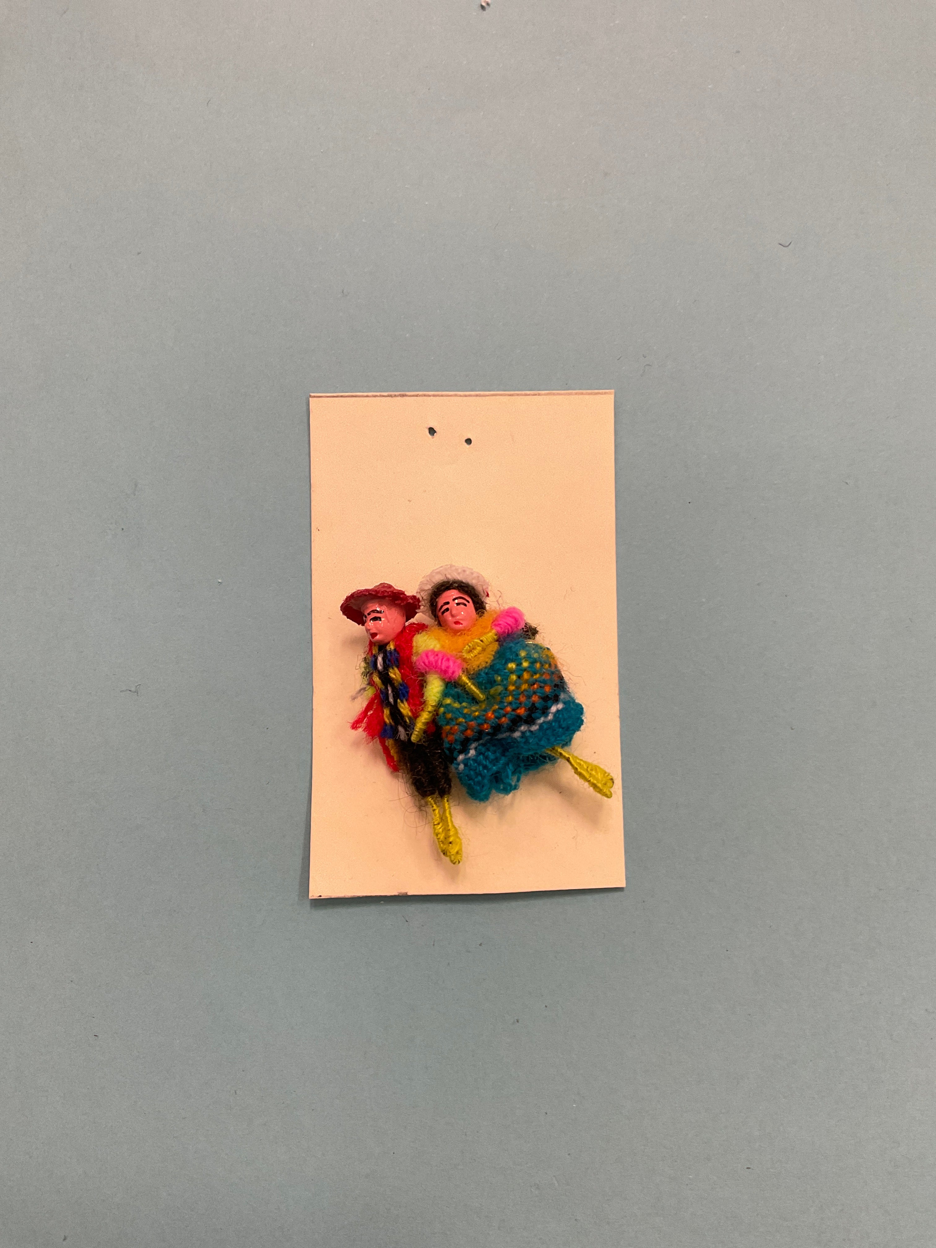 Handmade Andean Couple Worry Doll Pins