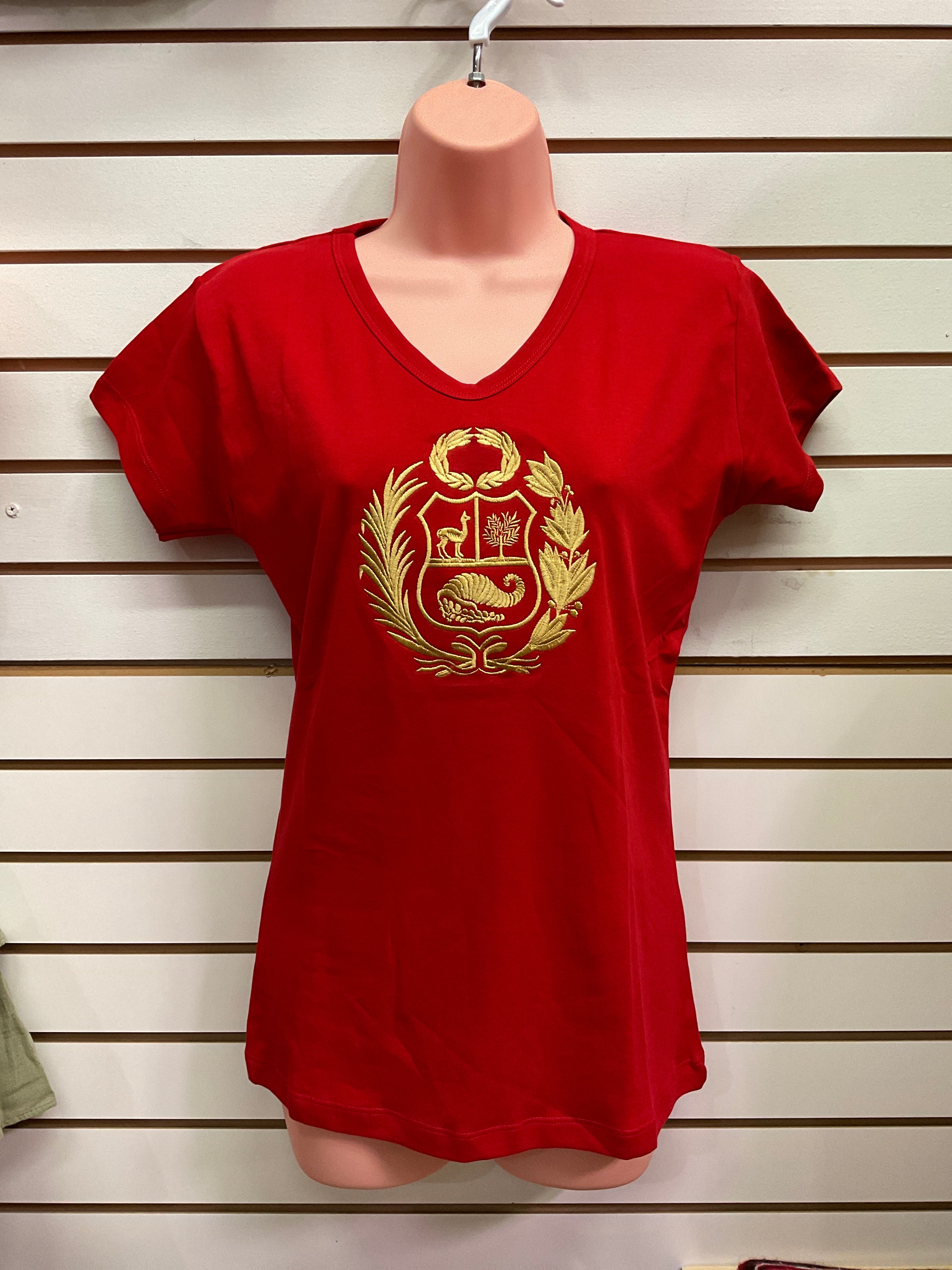 Camiseta de mujer con el escudo del Perú