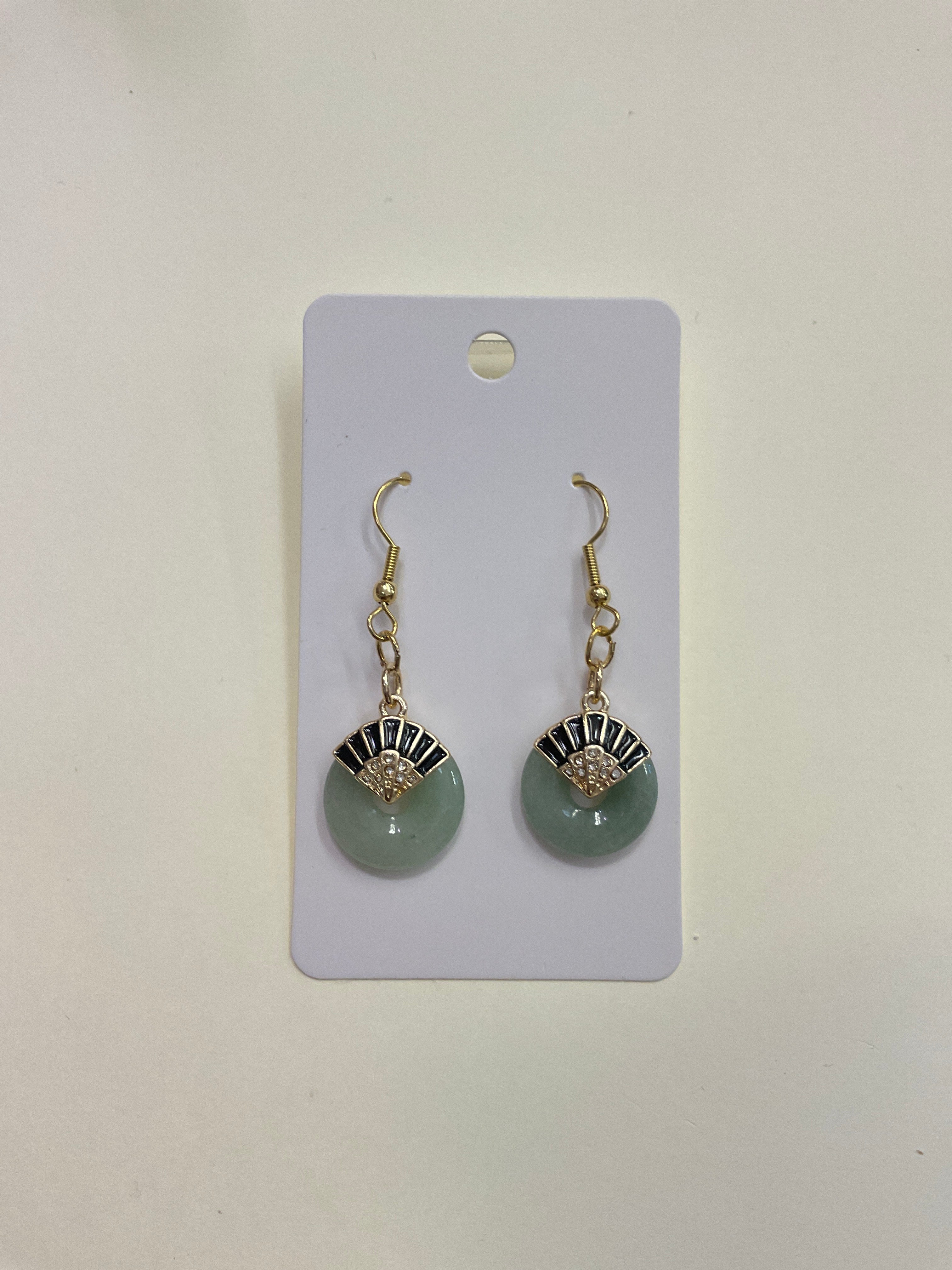 Art Deco Adventurine Earrings