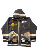 Suéter tipo cárdigan tejido a mano para niños