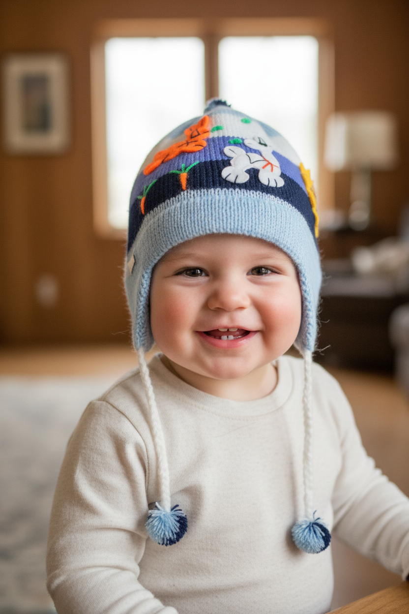 Gorro Chullo Peruano para Bebé – Gorro de Lana Colorido con Orejeras para Bebés