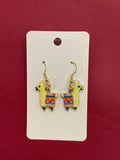 Yellow Llama Earrings