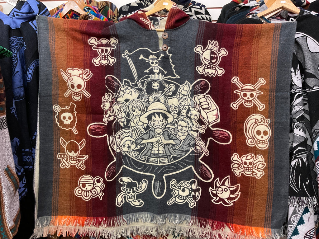 Alpaca Wool Poncho with Hood - One Piece