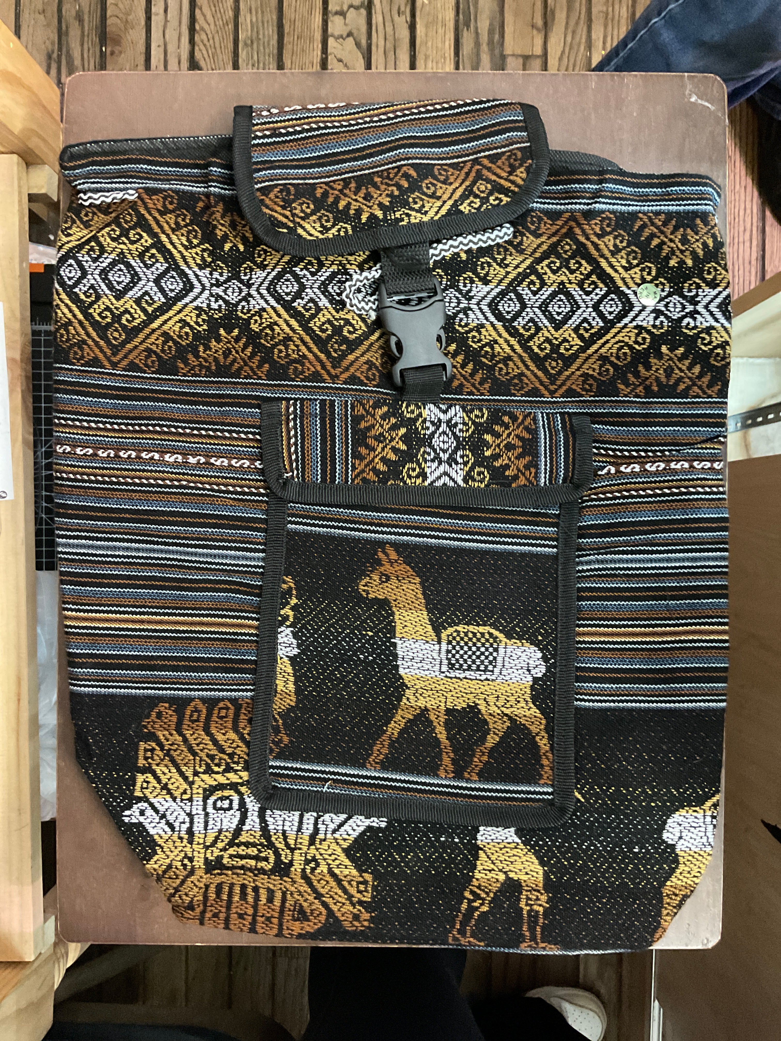Mochila de tela de manta peruana