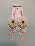 Fish Scale Flower Earrings