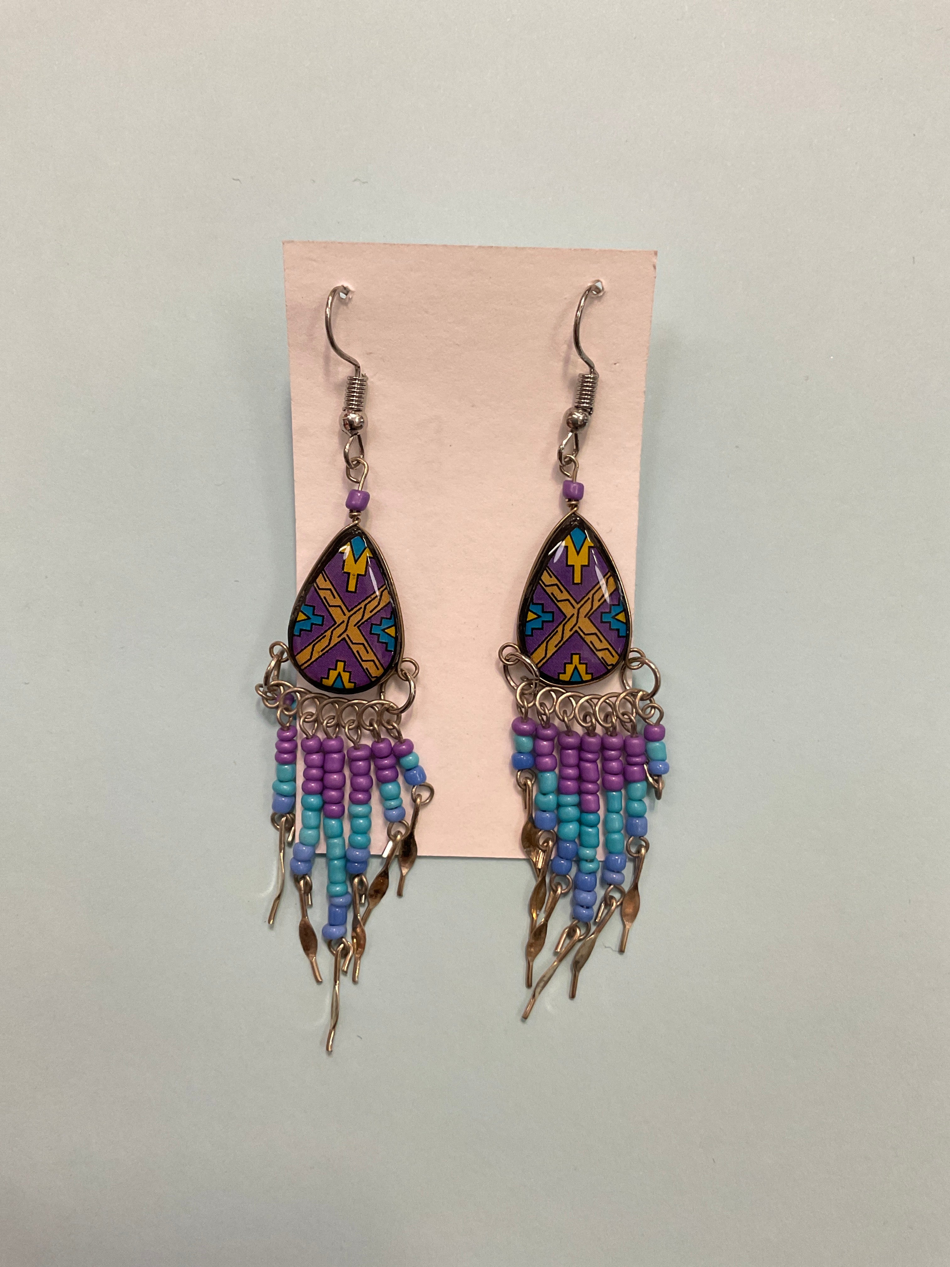 Hand Painted Tribal Earrings