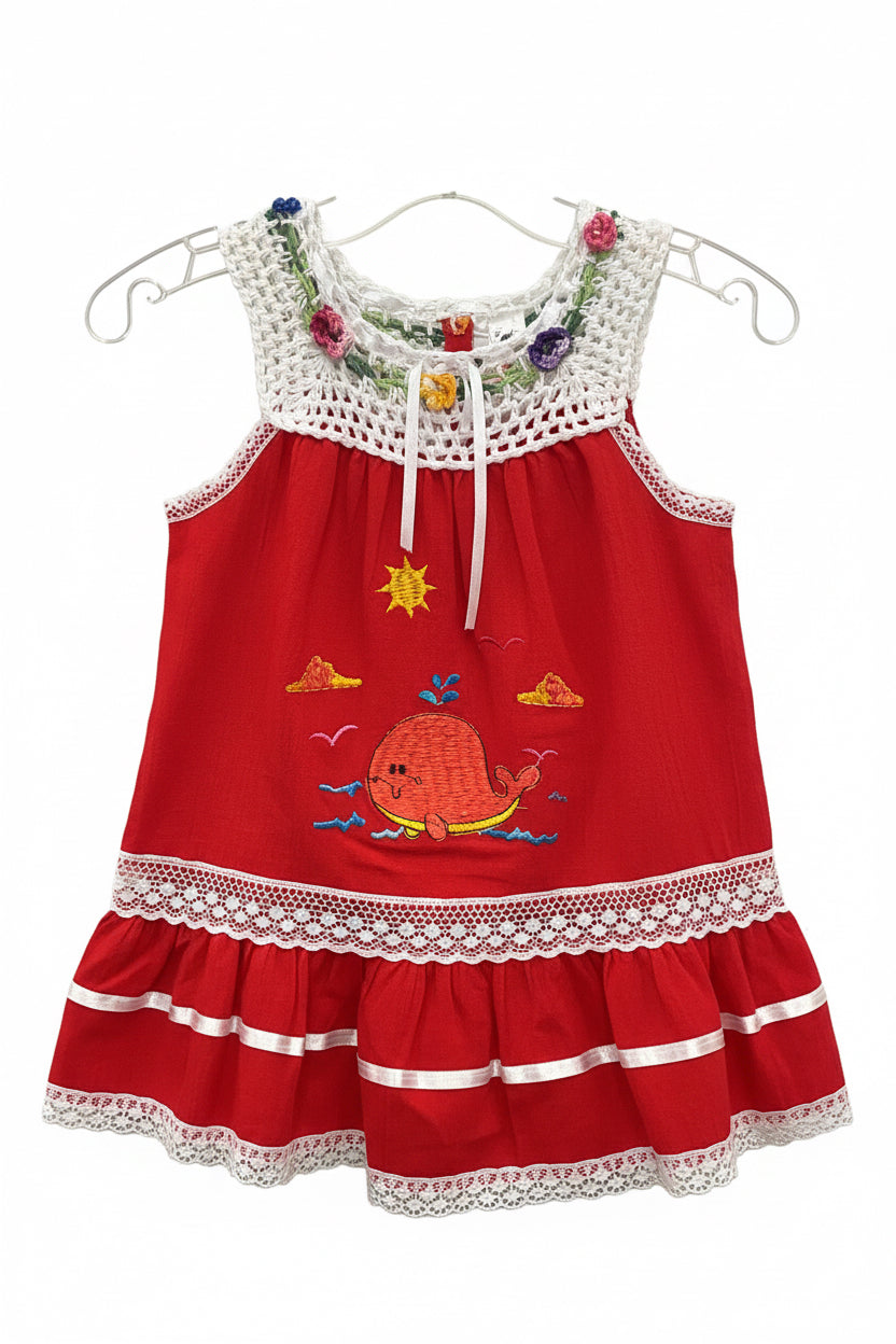 Vestido infantil bordado a mano