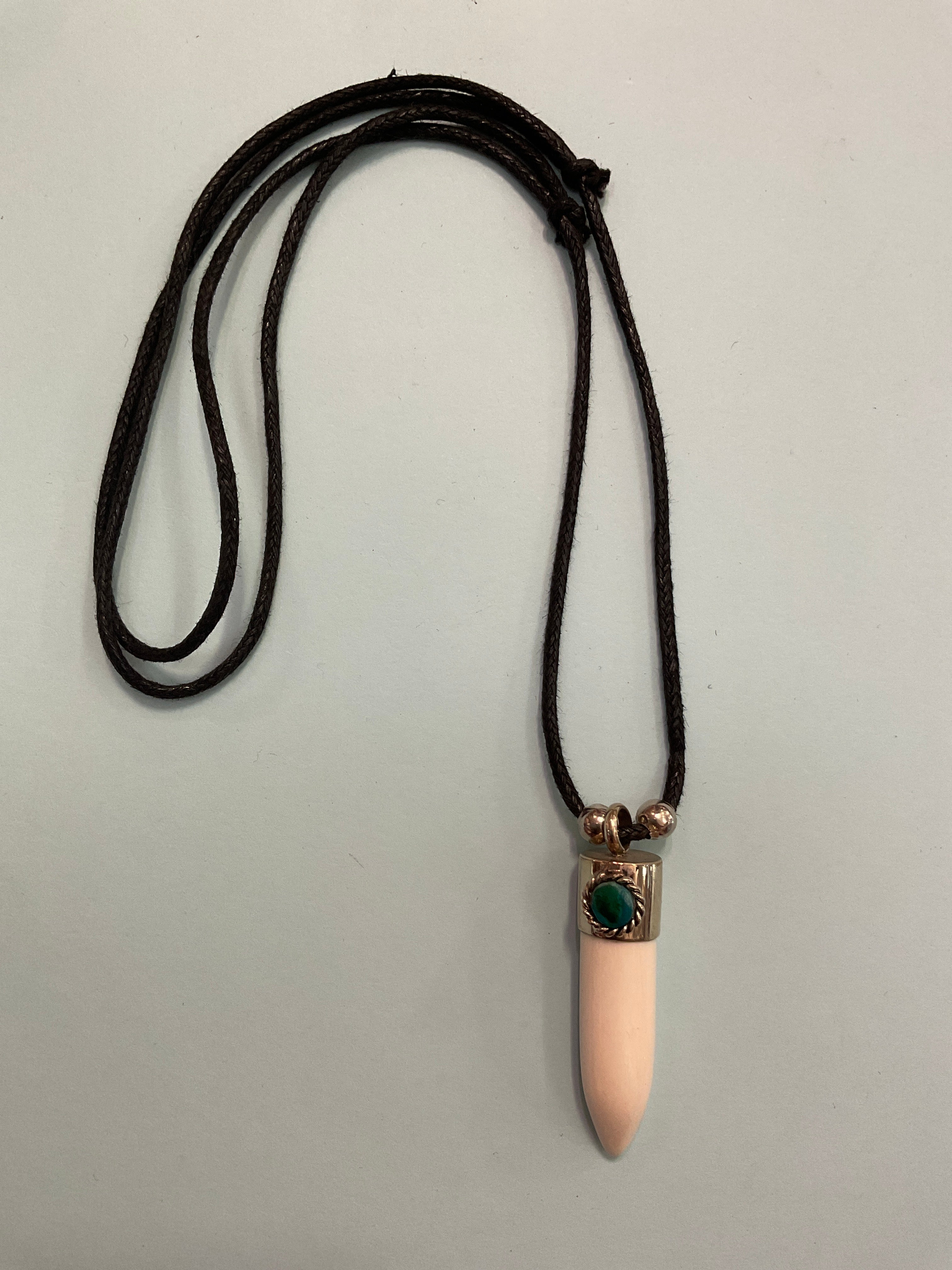 Tooth Necklace with Turquoise