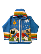 Suéter tipo cárdigan tejido a mano para niños