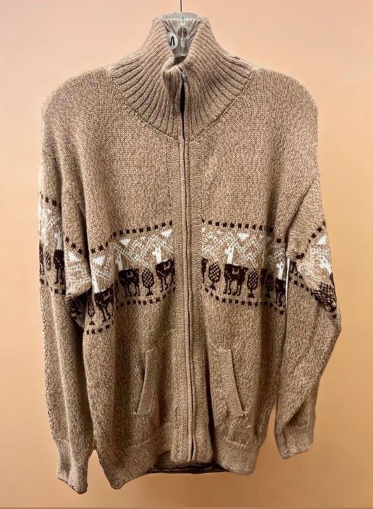 Sudadera con capucha y cremallera de alpaca