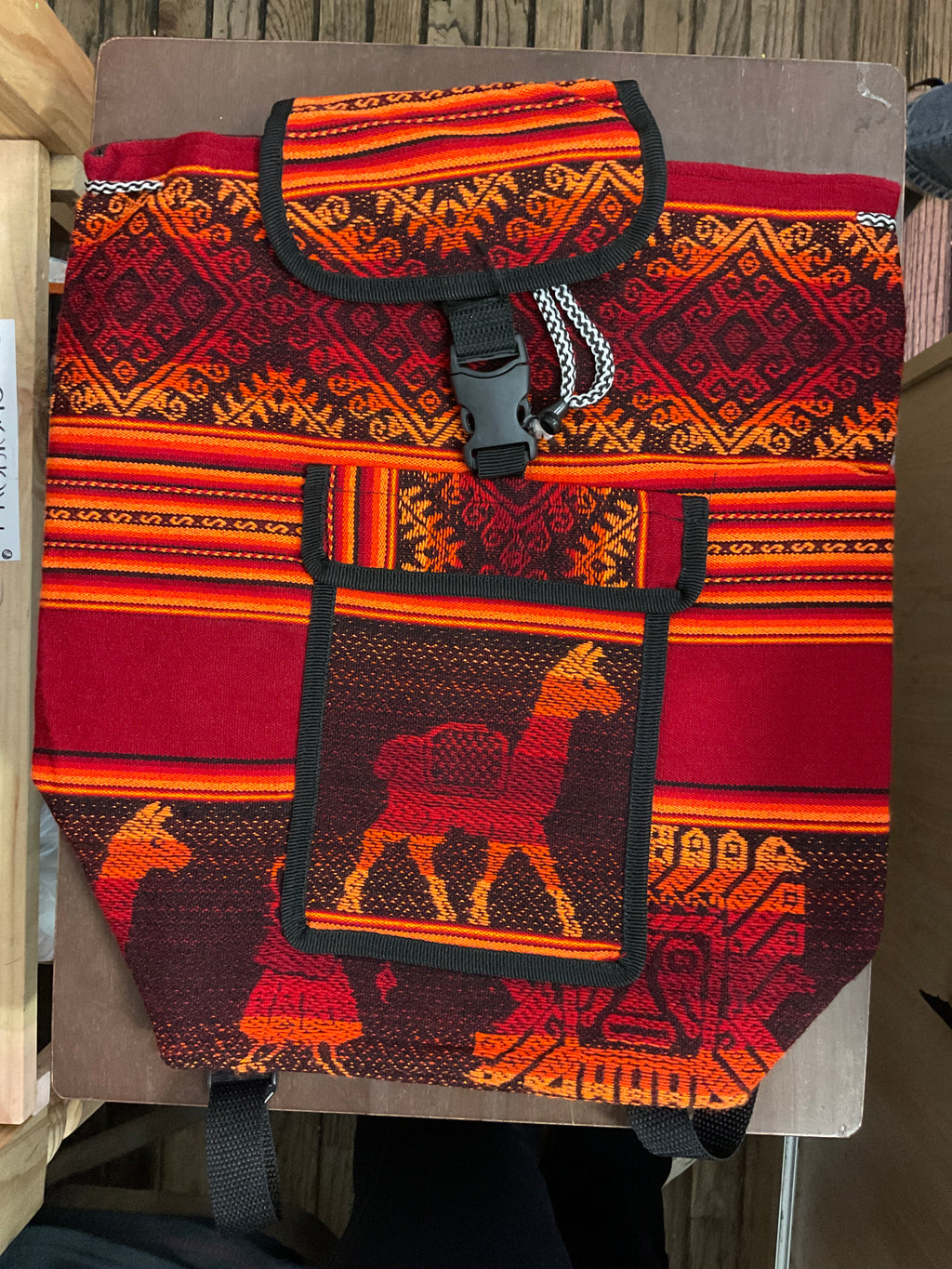 Mochila de tela de manta peruana