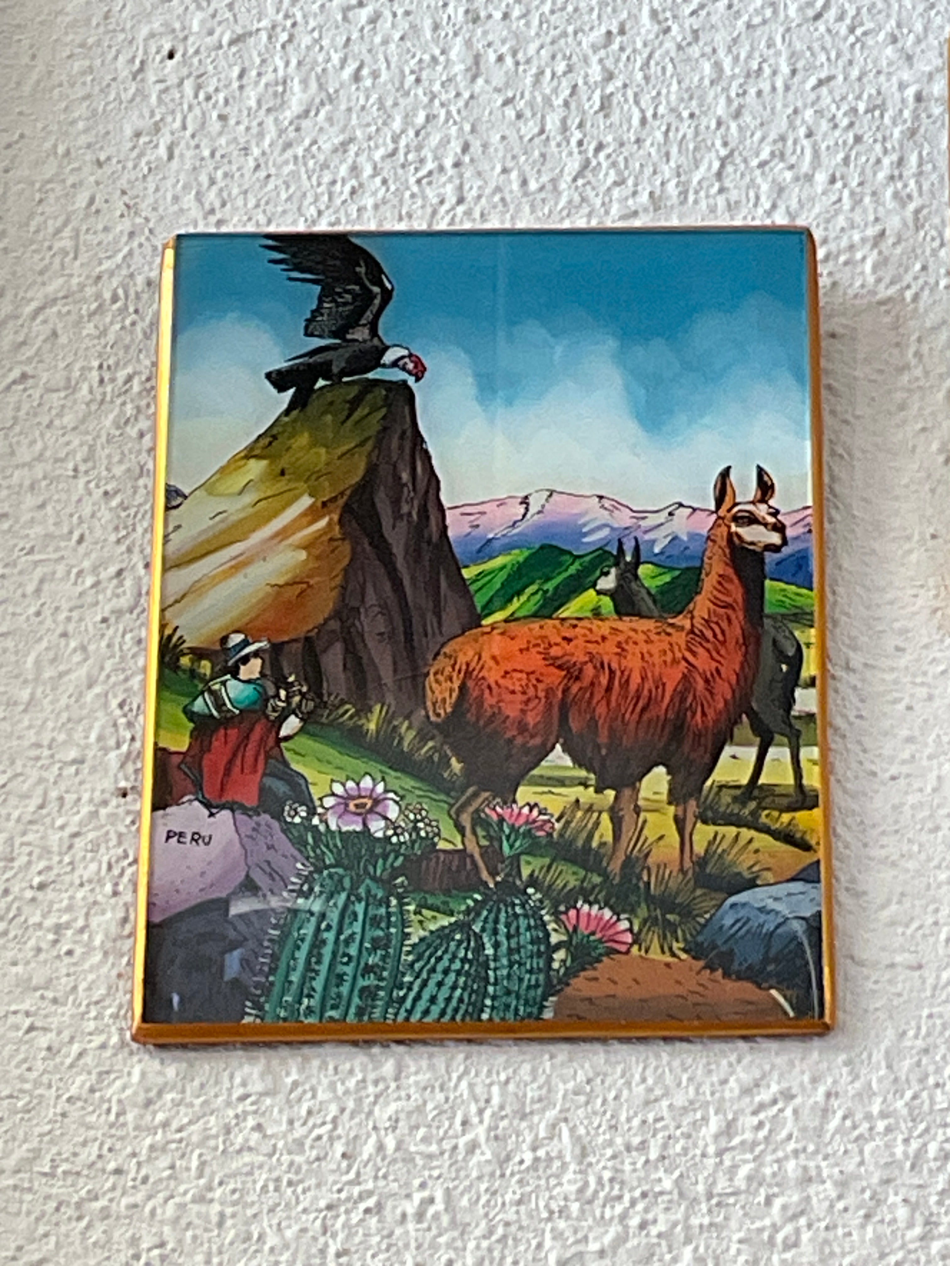 Obra de arte en vidrio pintado