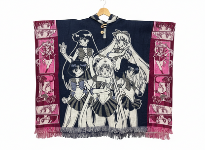 Alpaca Wool Poncho with Hood - Sailor Moon