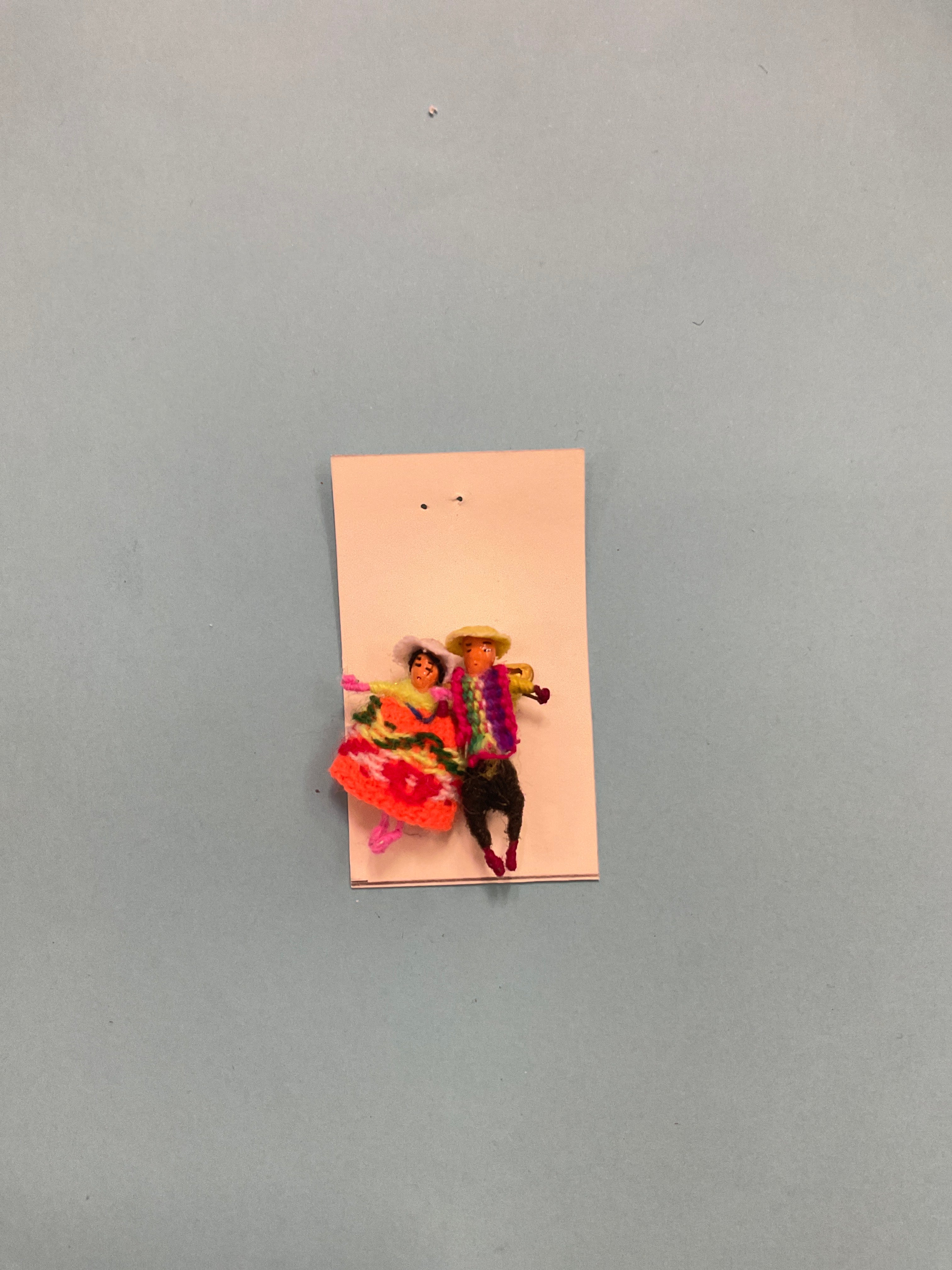 Handmade Andean Couple Worry Doll Pins