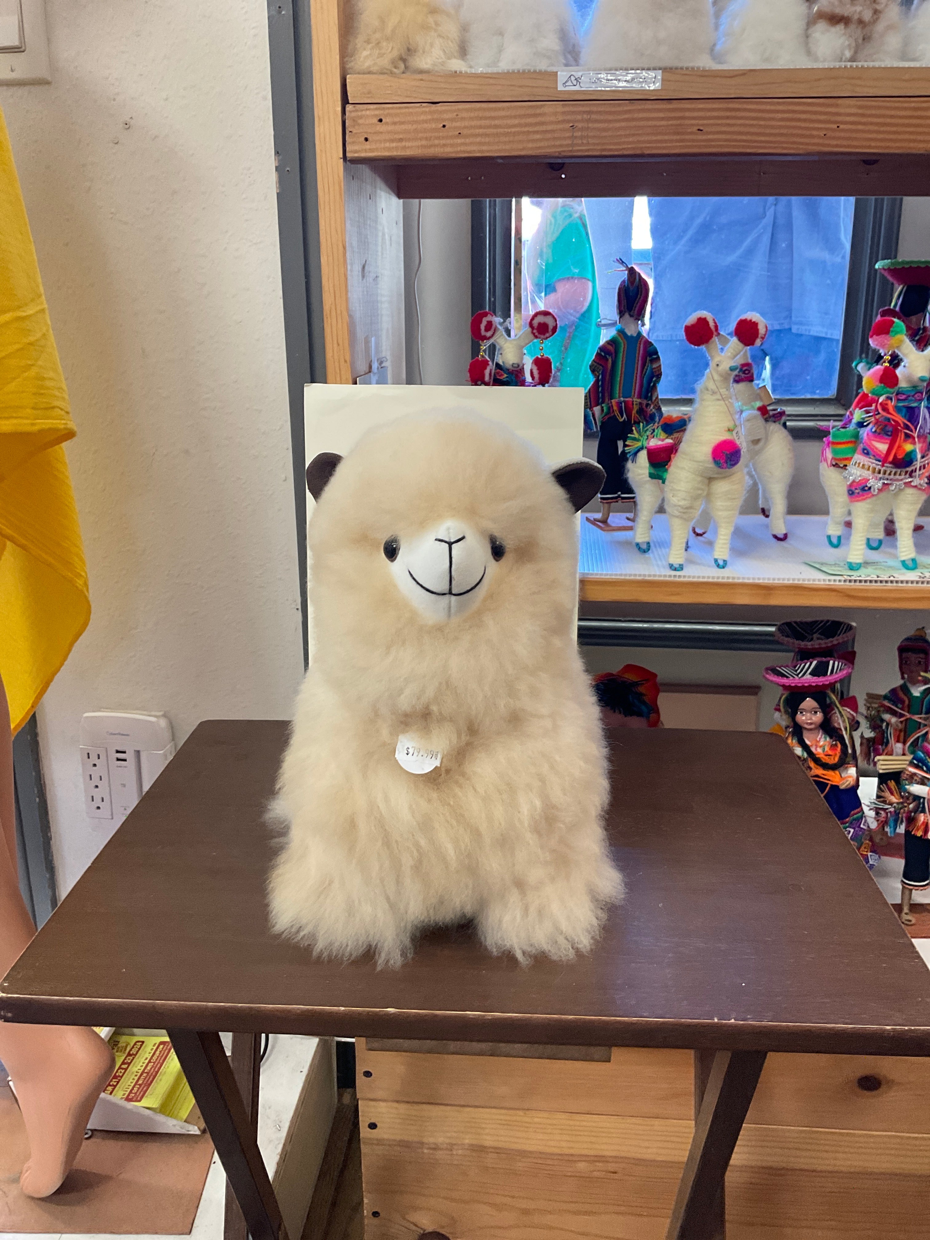 Kusi Friends Fluffy Alpaca (11in/28cm) - Baby Alpaca Fur Animal