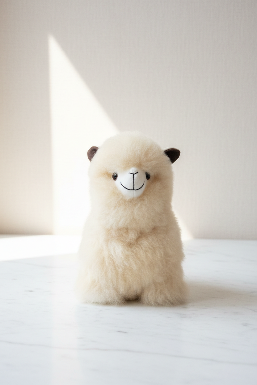 Kusi Friends Cabezona Alpaca — 11" Baby Alpaca Fur Stuffed Animal
