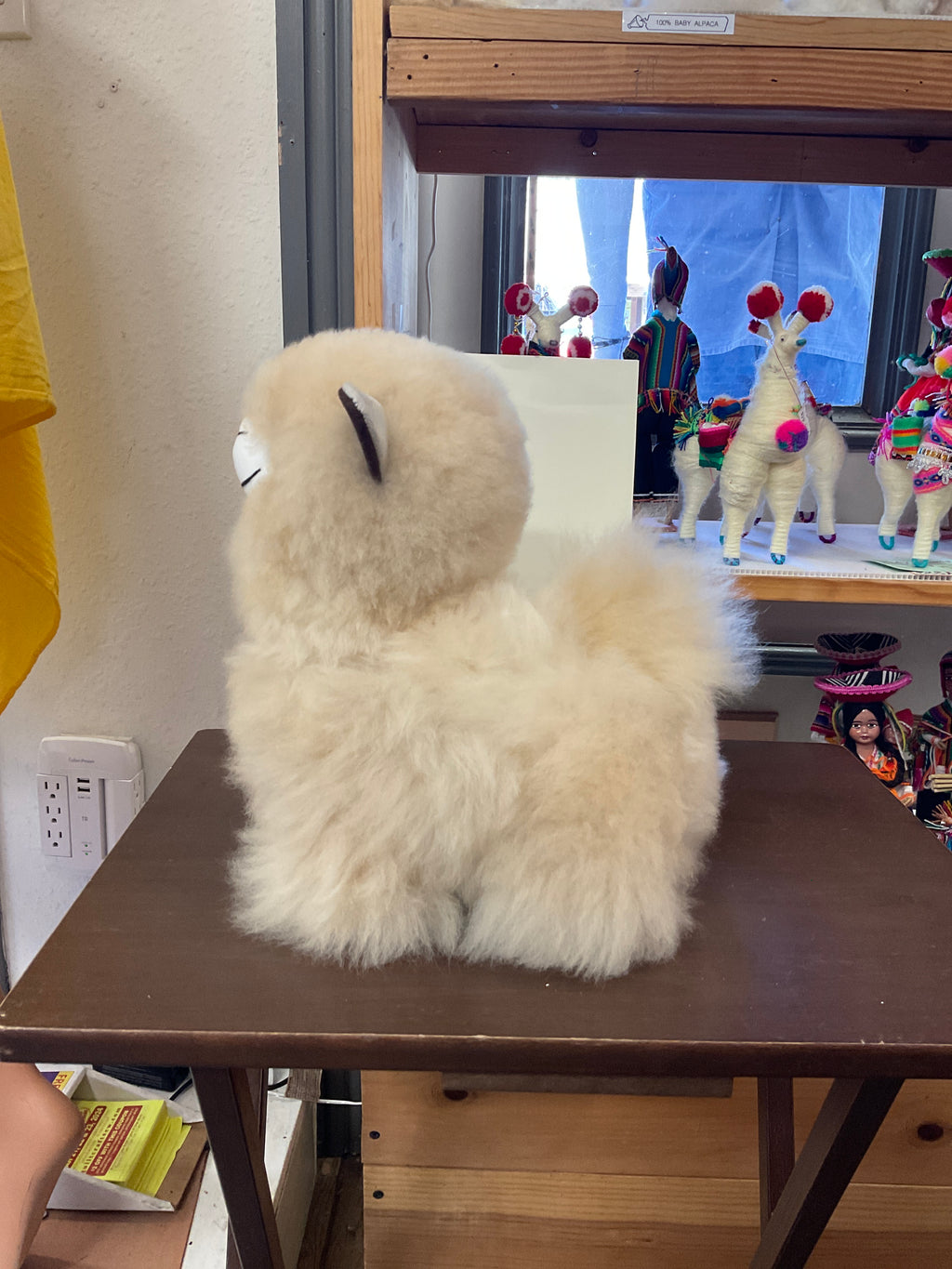 Kusi Friends Fluffy Alpaca (11in/28cm) - Baby Alpaca Fur Animal