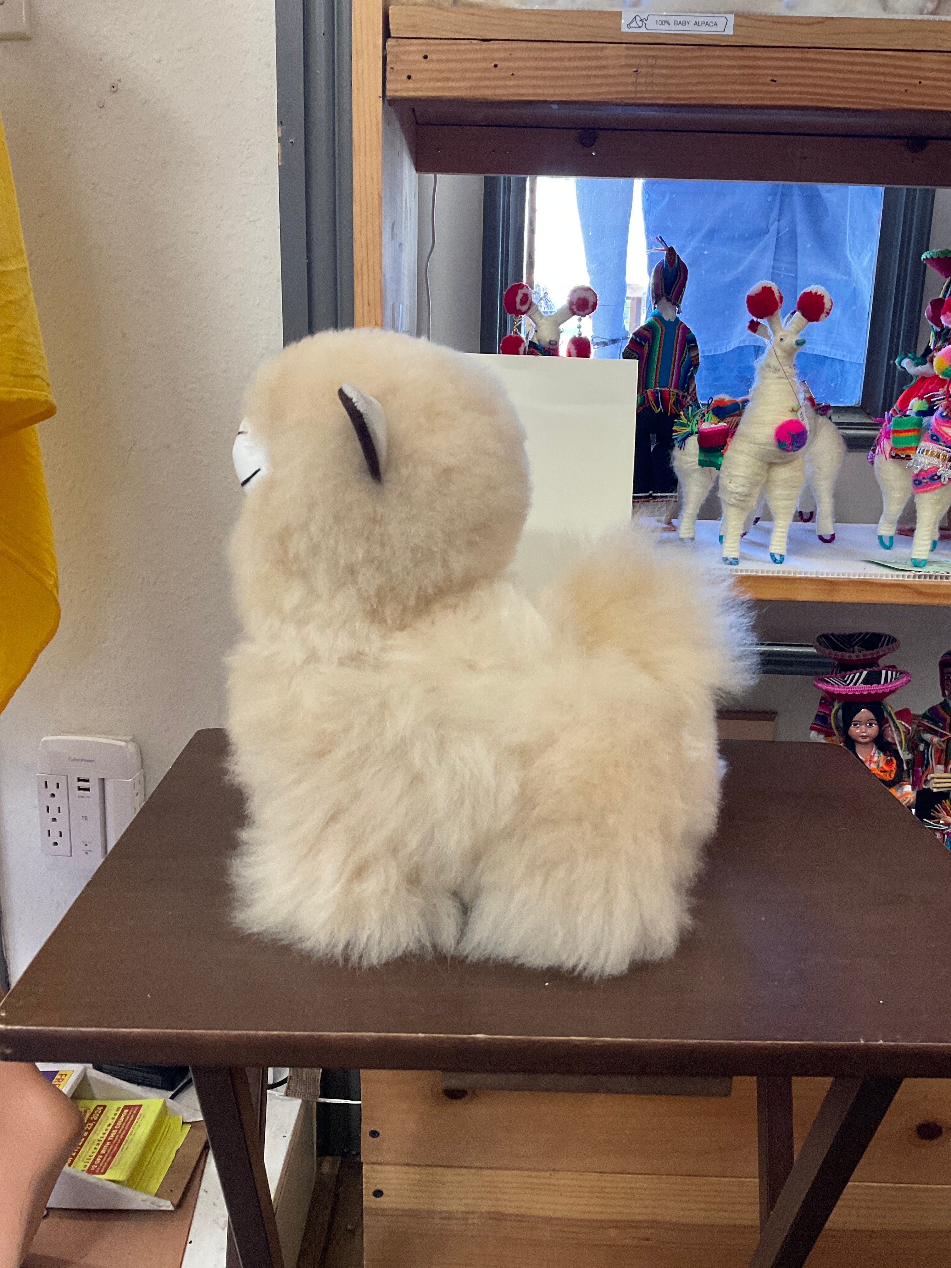 Kusi Friends Fluffy Alpaca (11in/28cm) - Baby Alpaca Fur Animal