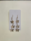 Gold Butterfly Chain Dangle Earrings