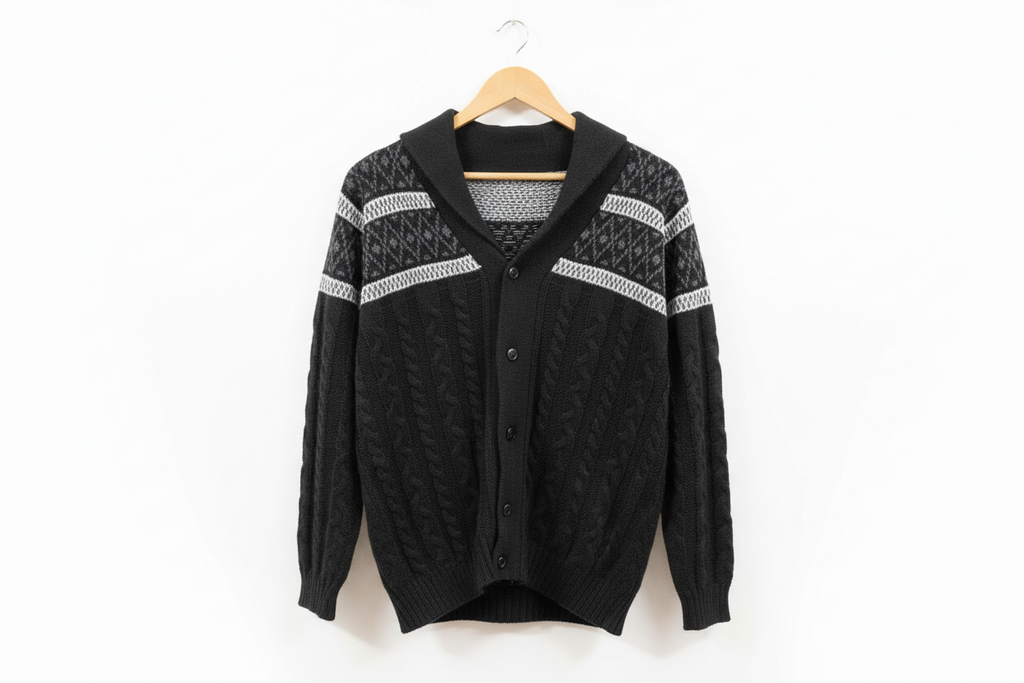 Cárdigan de lana de alpaca con botones para hombre