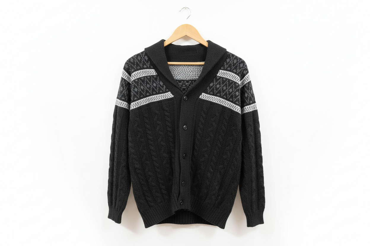 Cárdigan de lana de alpaca con botones para hombre