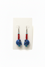 Dangle Ceramic Skull Earrings