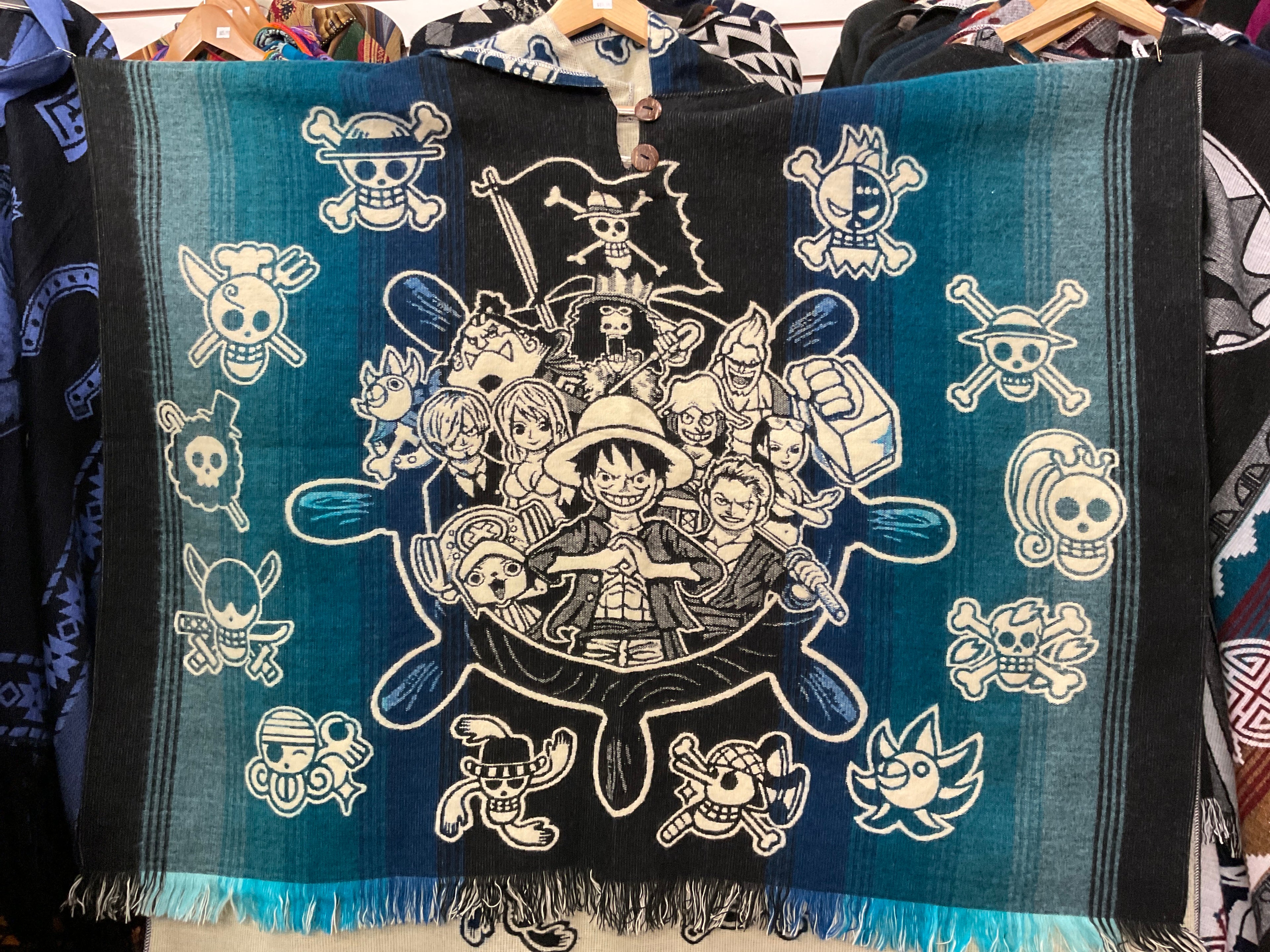 Alpaca Wool Poncho with Hood - One Piece