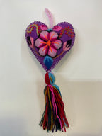 Embroidered Wool Heart Ornament