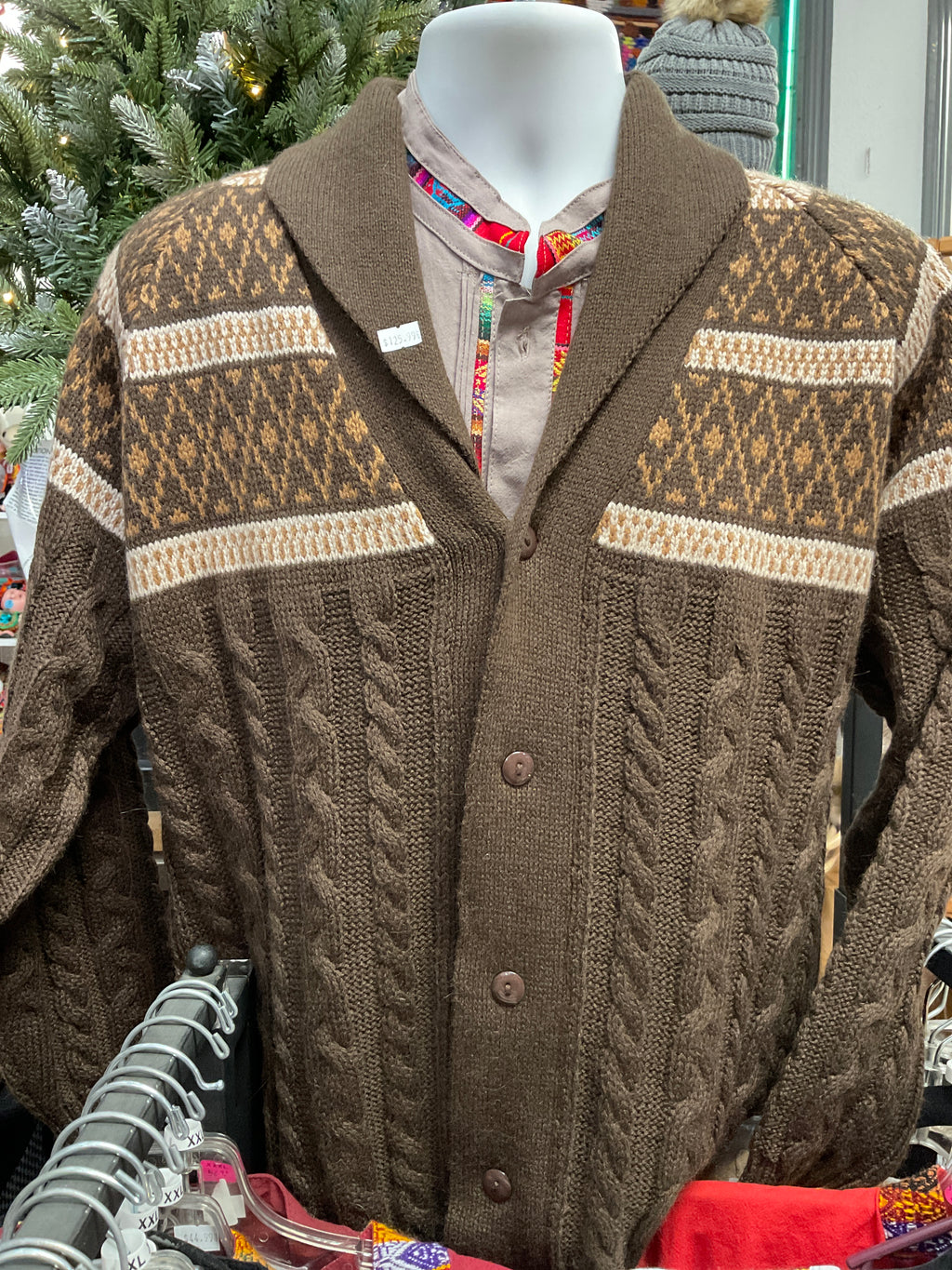 Cárdigan de lana de alpaca con botones para hombre