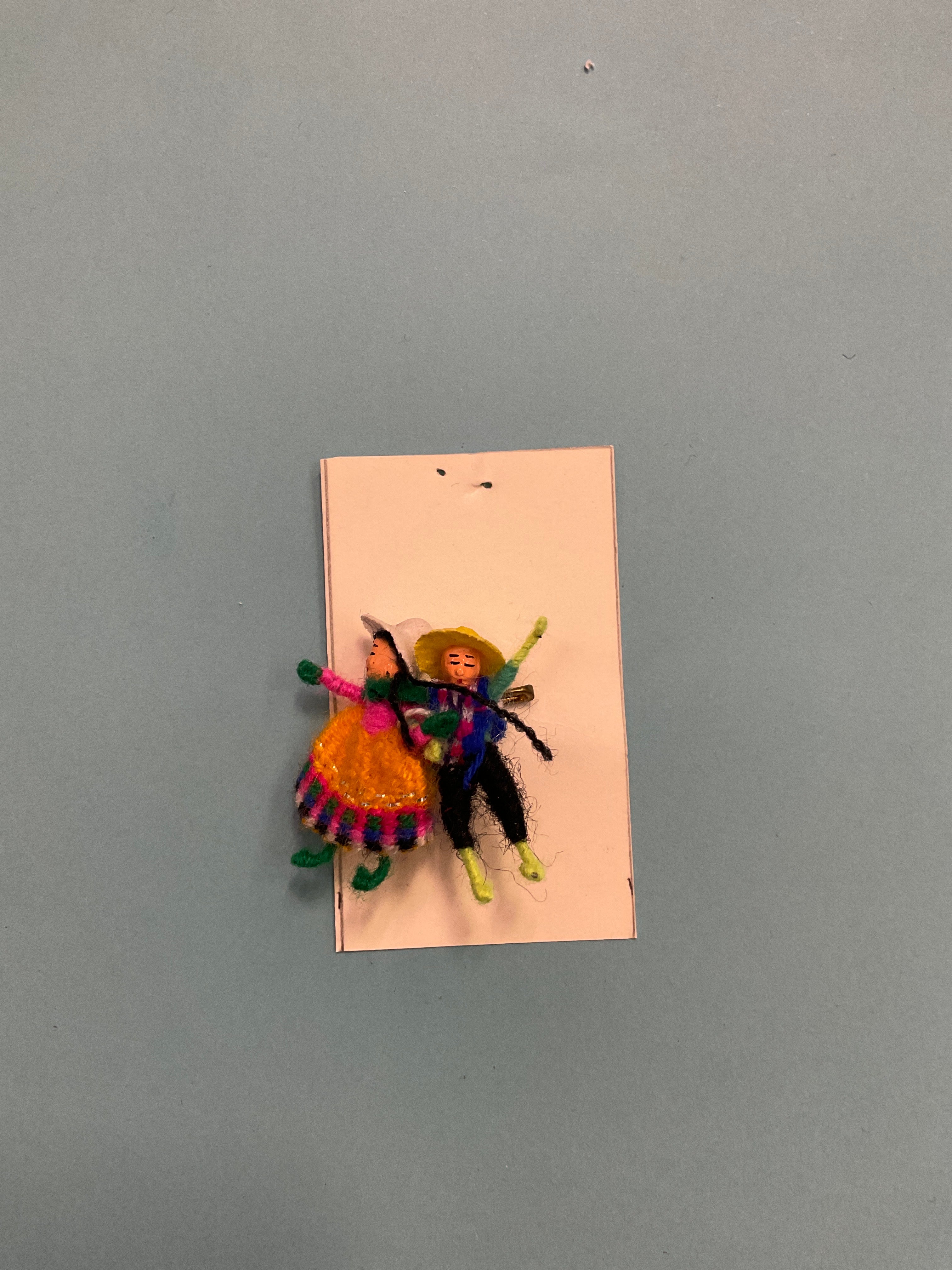 Handmade Andean Couple Worry Doll Pins