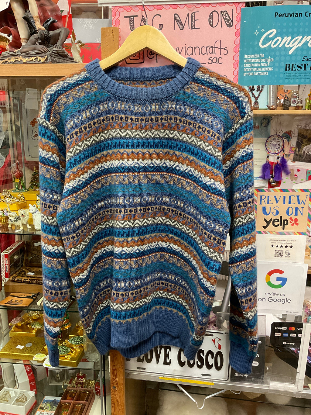 100% alpaca crewneck sweater
