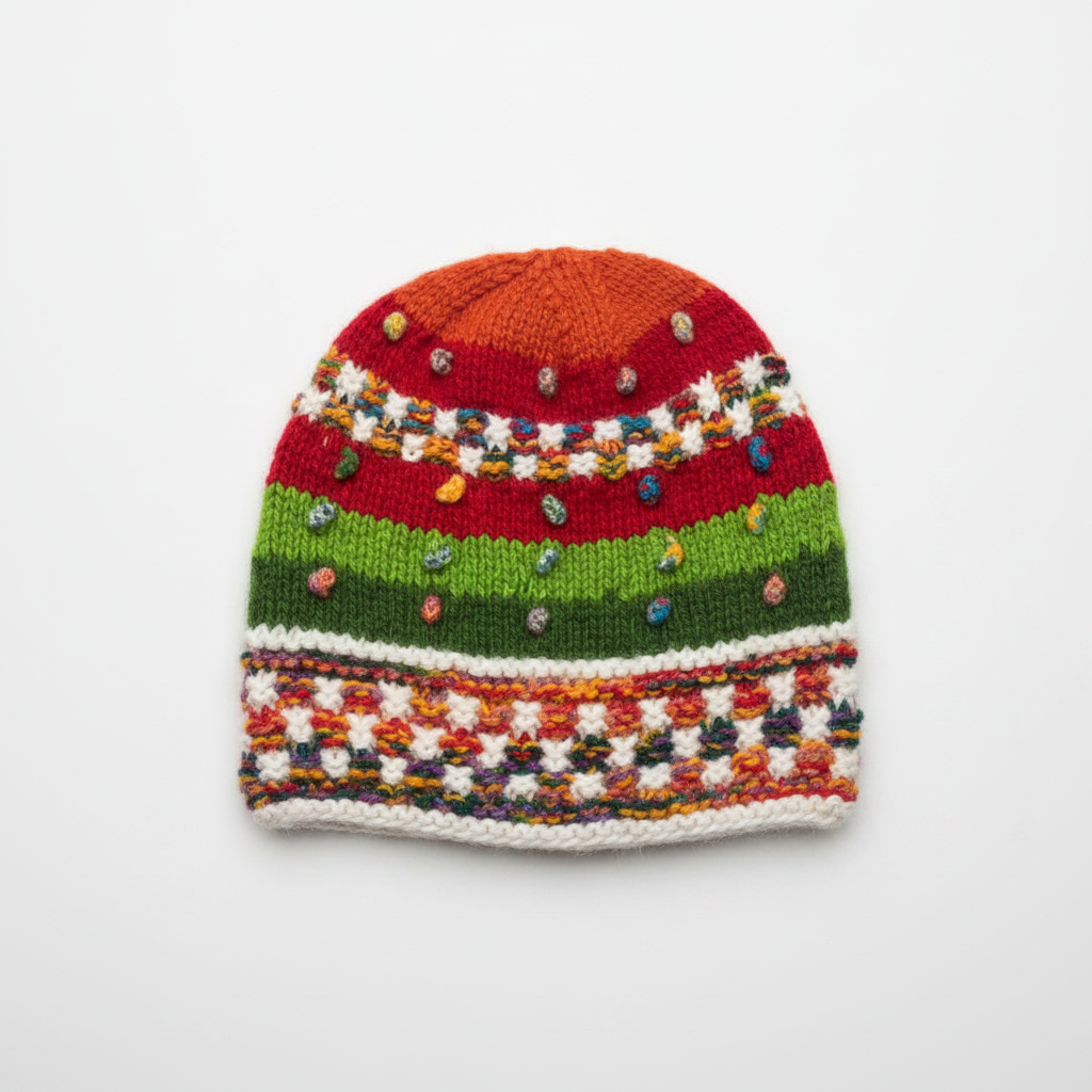 Gorro de lana tejido a mano para bebé