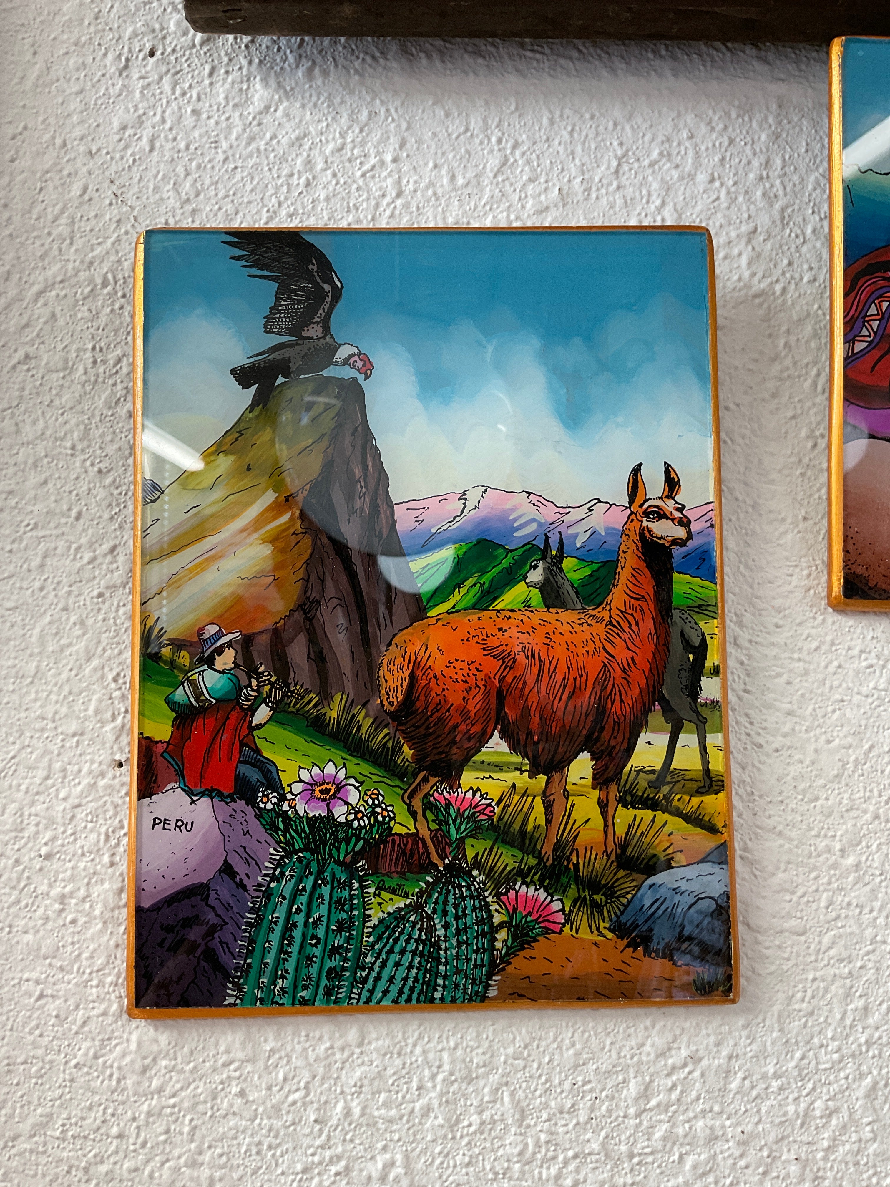Peruvian Painted Glass Wall Art