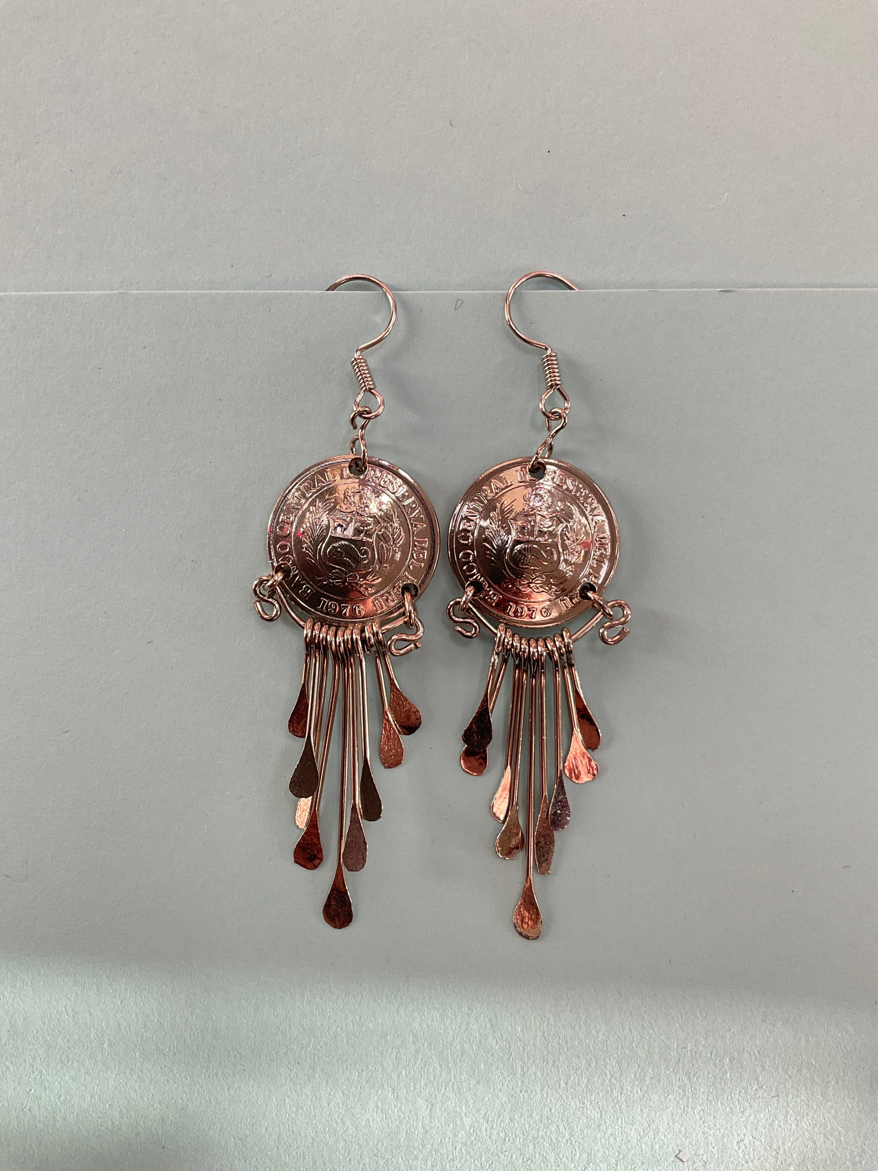 Peruvian Coin Earrings